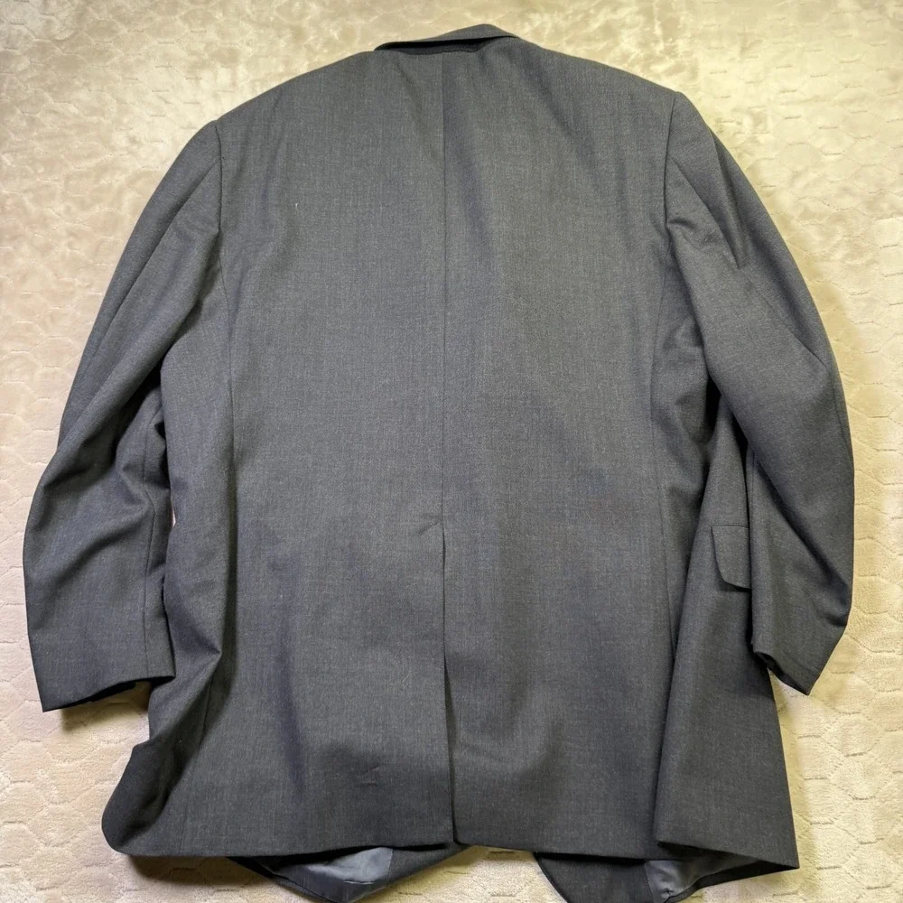 VTG Brooks Brothers USA Made 100% Wool‎ Blazer Sz 50 Charcoal SMALL HOLE Look